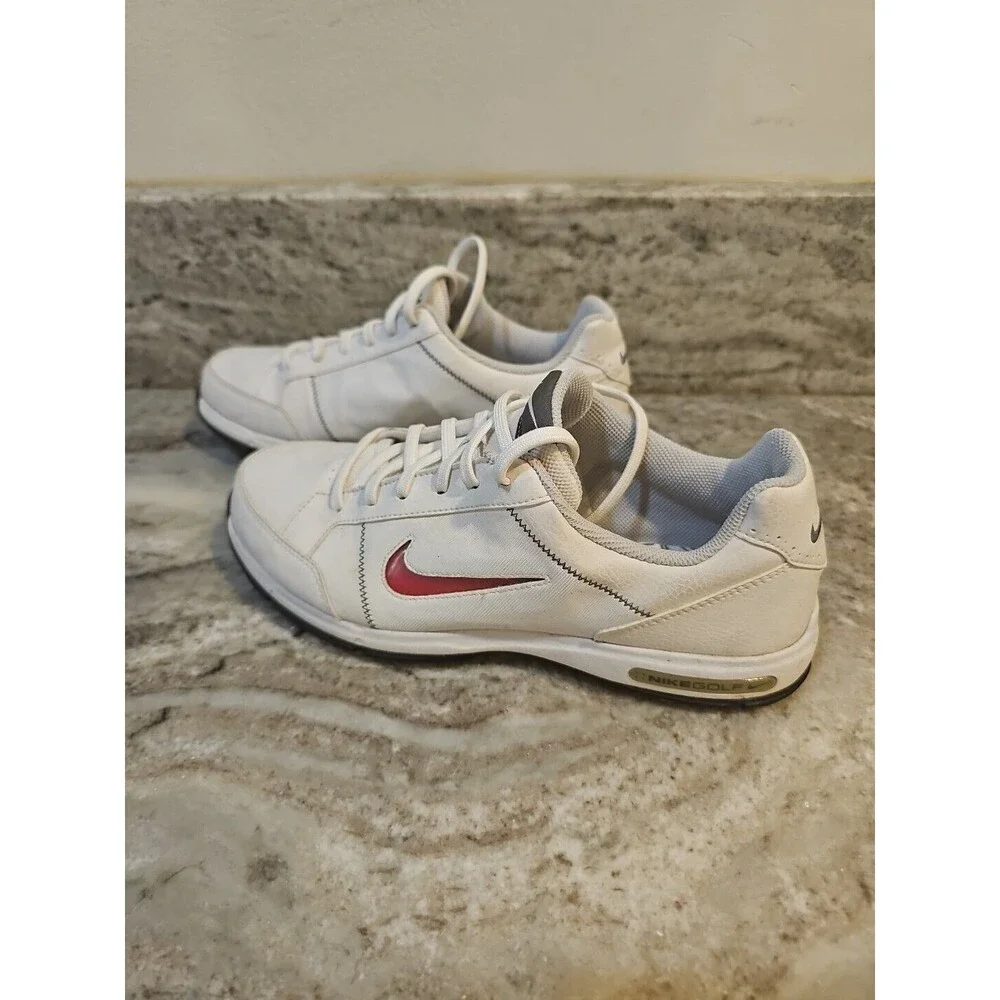 Nike Remix Jr White & Pink Golf Shoes Water Resistant 379211-101 Kids Youth Sz 5